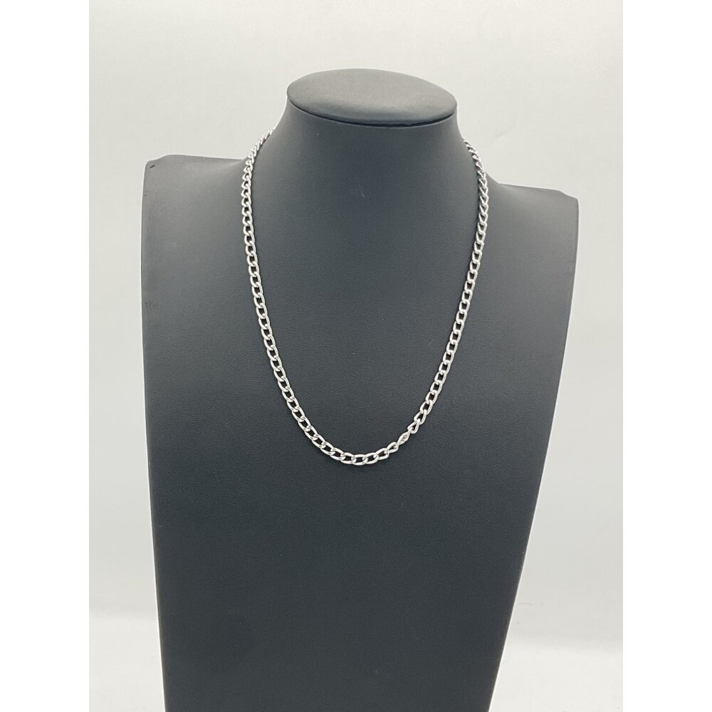 Silver-Tone Chain Necklace Adjustable Length